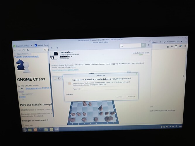 richiesta di autenticarsi per scaricare un app da linux